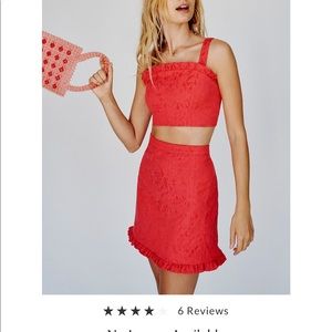 Free People Fiona Jaquard Skirt set Size 6